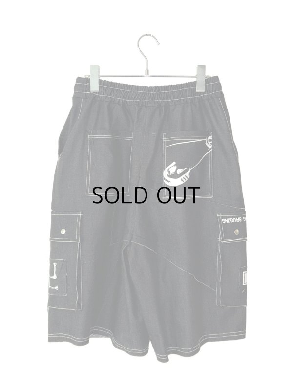 画像2: SPARKING SPARKING SPARKING/PATCHWORK DENIM HALF CARGO PANTS