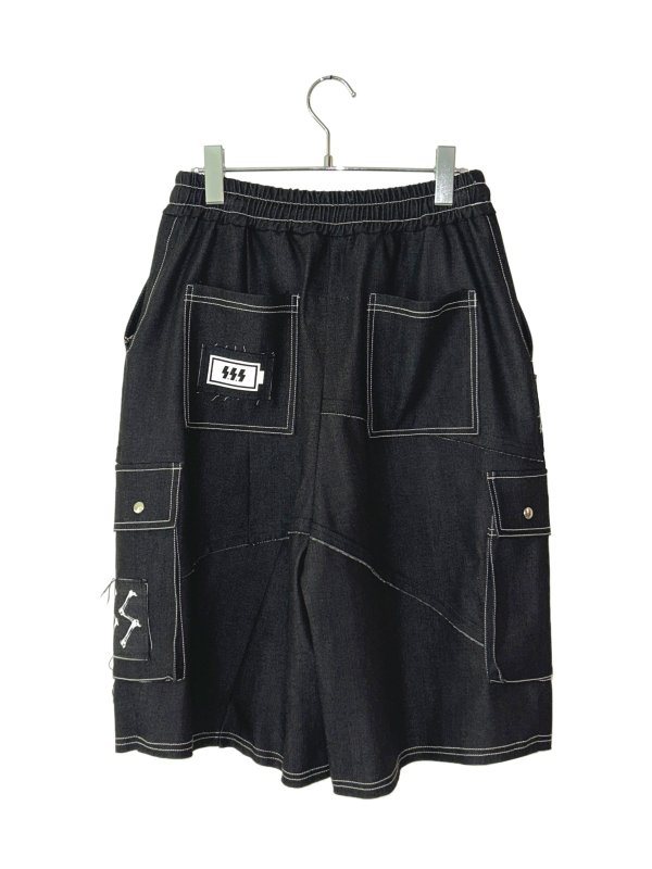 画像2: SPARKING SPARKING SPARKING/PATCHWORK DENIM HALF CARGO PANTS