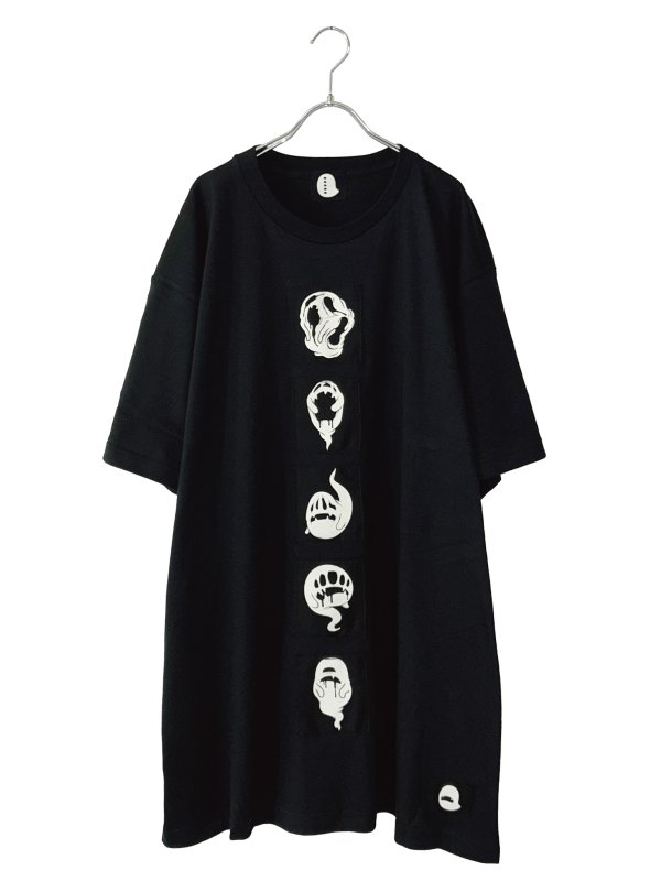 画像1: 5!5!GHOST/おばけパッチBIG-Tシャツ