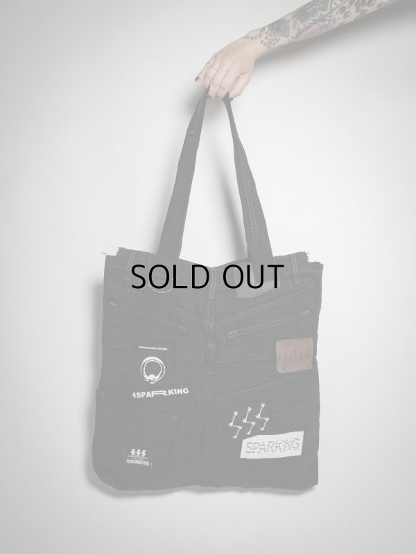 画像3: SPARKING SPARKING SPARKING - trip collection / 再構築デニムトートバッグ