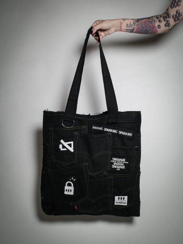 画像3: SPARKING SPARKING SPARKING - trip collection / 再構築デニムトートバッグ