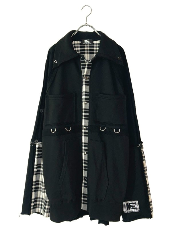 画像1: M:E/パーカー解体再構築オーバーサイズシャツジャケット