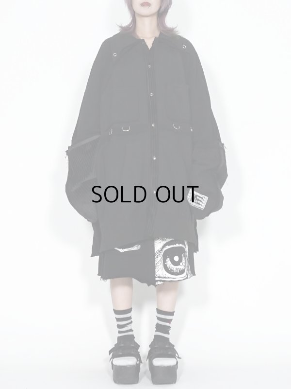 画像4: M:E/パーカー解体再構築オーバーサイズシャツジャケット