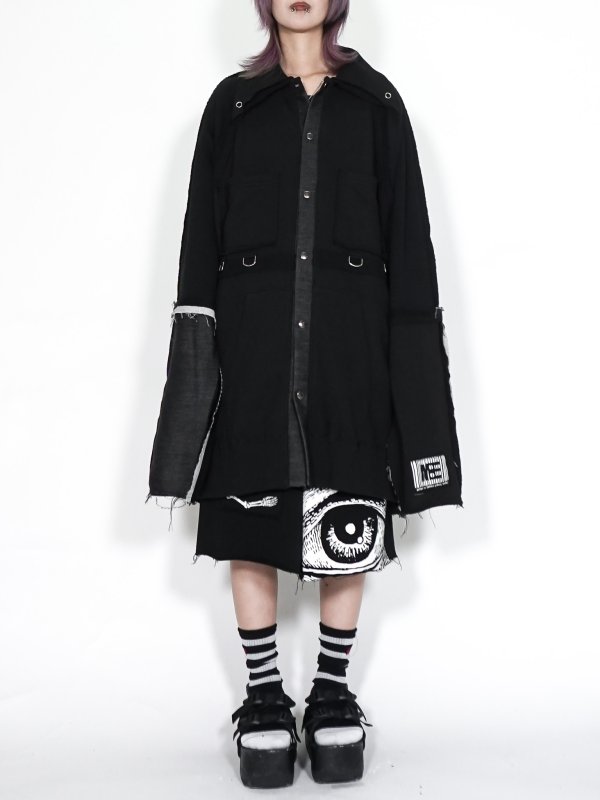 画像4: M:E/パーカー解体再構築オーバーサイズシャツジャケット