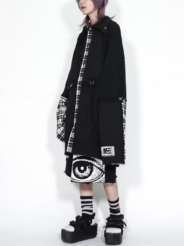 画像5: M:E/パーカー解体再構築オーバーサイズシャツジャケット